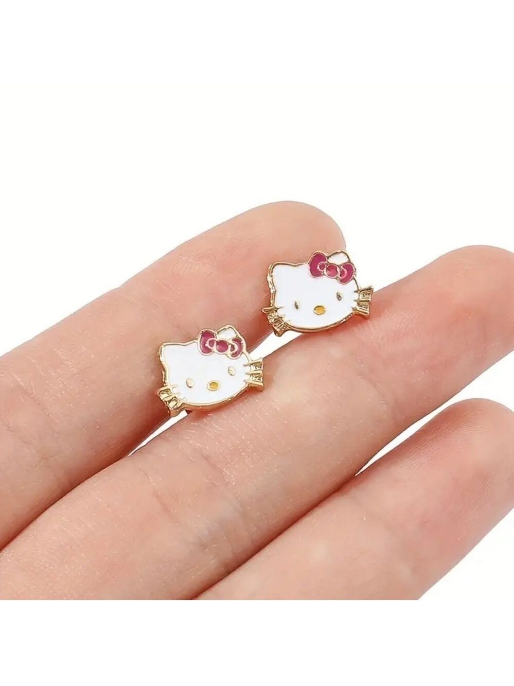 Hello Kitty Earrings Sanrio Cute Cartoon Ear Party Jewelry Stud NIP